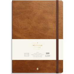Burde Deluxe Notesbog, B5, linjeret, brown