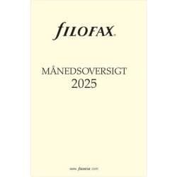 Filofax 2025 Refill | Pocket | Månedsoversigt