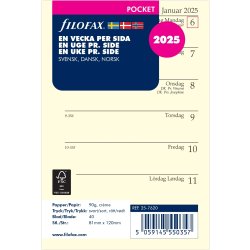 Filofax 2025 Refill | Pocket | Uge pr. side