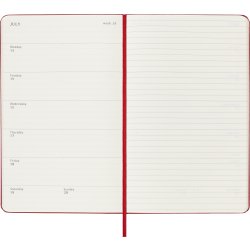 Moleskine 2025 Kalender | H | Uge | L | Rød