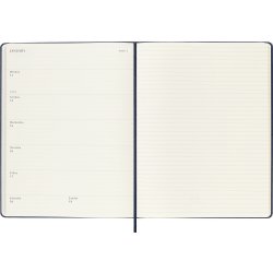 Moleskine 2025 Kalender | H | Uge | XL | Blå