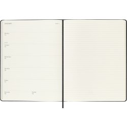 Moleskine 2025 Kalender | H | Uge | XL | Sort