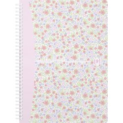 Oxford Floral Spiralbog B5 | Kvadreret | Ass.