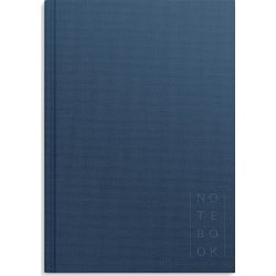 Burde Notesbog, tekstil, A5, linjeret, dark blue