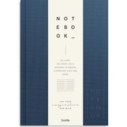 Burde Notesbog, tekstil, A5, linjeret, dark blue