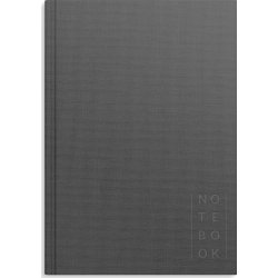 Burde Notesbog, tekstil, A5, linjeret, dark grey