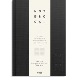 Burde Notesbog, tekstil, A5, linjeret, black