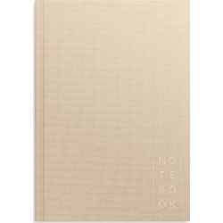 Burde Notesbog, tekstil, A5, linjeret, beige