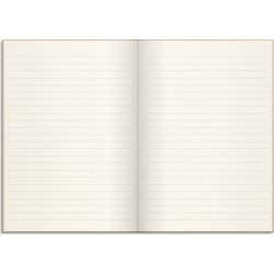 Burde Notesbog, tekstil, A5, linjeret, beige