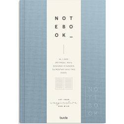 Burde Notesbog, tekstil, A5, linjeret, light blue