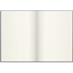 Burde Notesbog, tekstil, A4, linjeret, dark blue