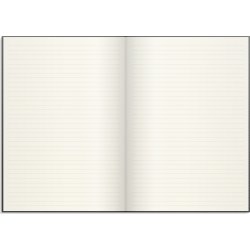 Burde Notesbog, tekstil, A4, linjeret, dark grey