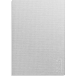 Burde Notesbog, tekstil, A4, linjeret, light grey