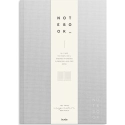 Burde Notesbog, tekstil, A4, linjeret, light grey