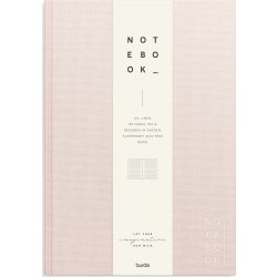 Burde Notesbog, tekstil, A4, linjeret, pink