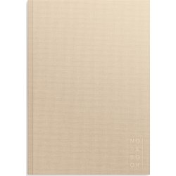 Burde Notesbog, tekstil, A4, linjeret, beige