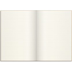 Burde Notesbog, tekstil, A4, linjeret, beige