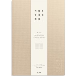 Burde Notesbog, tekstil, A4, linjeret, beige