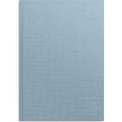 Burde Notesbog, tekstil, A4, linjeret, blue