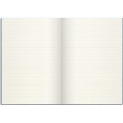 Burde Notesbog, tekstil, A4, linjeret, blue