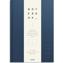 Burde Notesbog, tekstil, A5, blank, dark blue