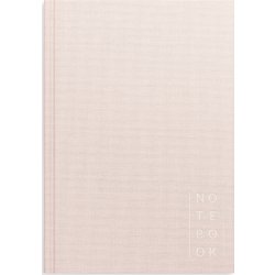Burde Notesbog, tekstil, A5, blank, pink