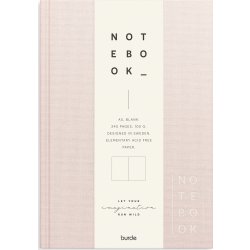Burde Notesbog, tekstil, A5, blank, pink
