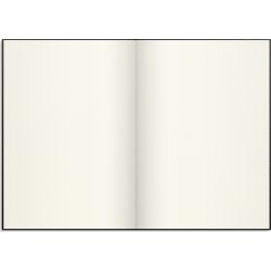 Burde Notesbog, tekstil, A4, blank, black