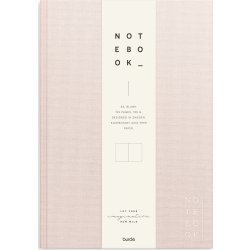 Burde Notesbog, tekstil, A4, blank, pink