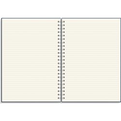 Burde Notesbog, tekstil, A4, linjeret, dark blue