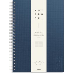 Burde Notesbog, tekstil, A4, linjeret, dark blue