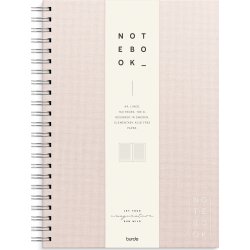 Burde Notesbog, tekstil, A4, linjeret, pink