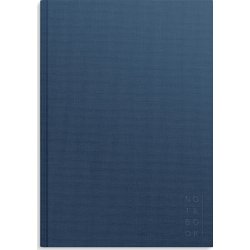 Burde Notesbog, tekstil, A4, blank, dark blue