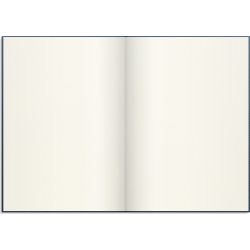 Burde Notesbog, tekstil, A4, blank, dark blue