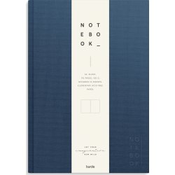 Burde Notesbog, tekstil, A4, blank, dark blue