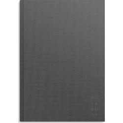 Burde Notesbog, tekstil, A4, blank, dark grey