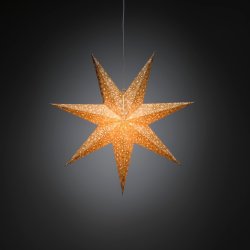 Papirstjerne, Hængende, Mønster, Ø60, Guld
