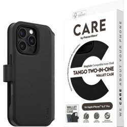 CARE iPhone 16 Pro to i en cover m. pung, sort