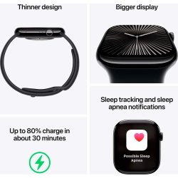 Apple Watch Series 10 GPS, 42mm, jet sort, loop