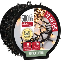 Lyskæde m/kabelrulle 500 Mikro LED, 10M, varm hvid
