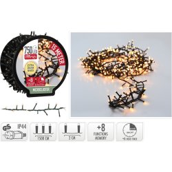 Lyskæde m/kabelrulle 750 Mikro LED, 15M, varm hvid