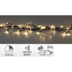 Cluster Lyskæde m/3000 LED, 3 meter, varm hvid