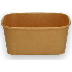 Papskål, Firkantet, Brun, 1000ml, 50 stk