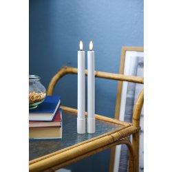 Sirius Sille LED Kronelys, H25 cm, Hvid, 2 stk.
