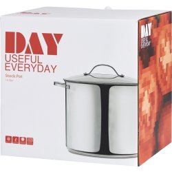 Gryde m/låg, rustfrit stål, 14L