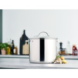 Gryde m/låg, rustfrit stål, 14L