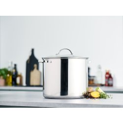 Gryde m/låg, rustfrit stål, 18L