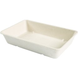 Bakke, bagasse, hvid, 1050/1250ml, 50 stk.
