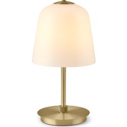 Room 49 batteridriven lampa, Ø15cm, Opal/mässing