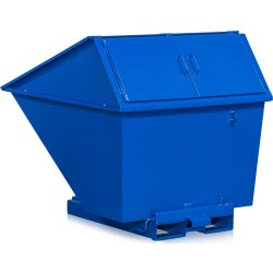 Tippcontainer 1100 l, med högt lock, blå